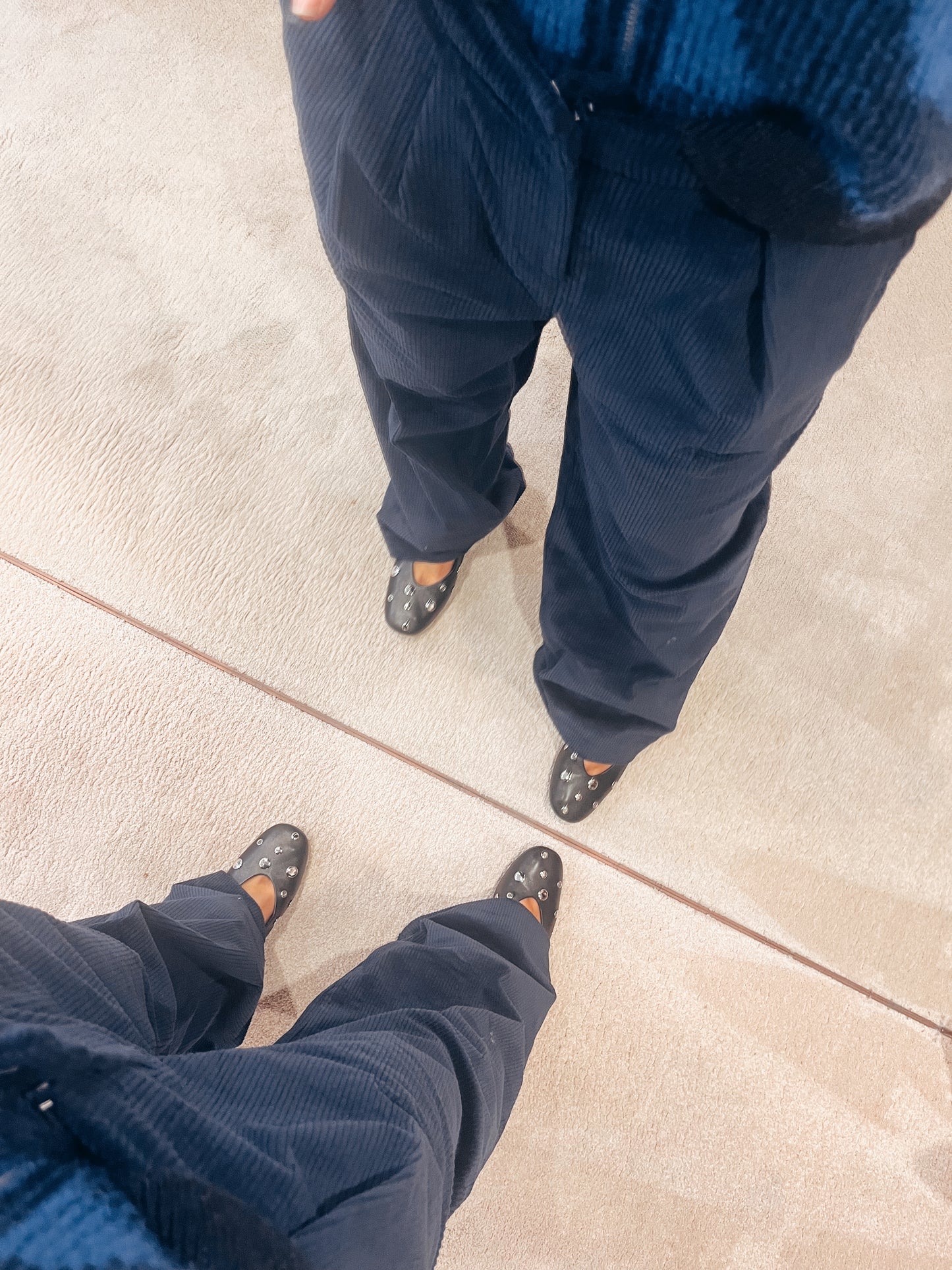 Pantalon MILA en velours navy