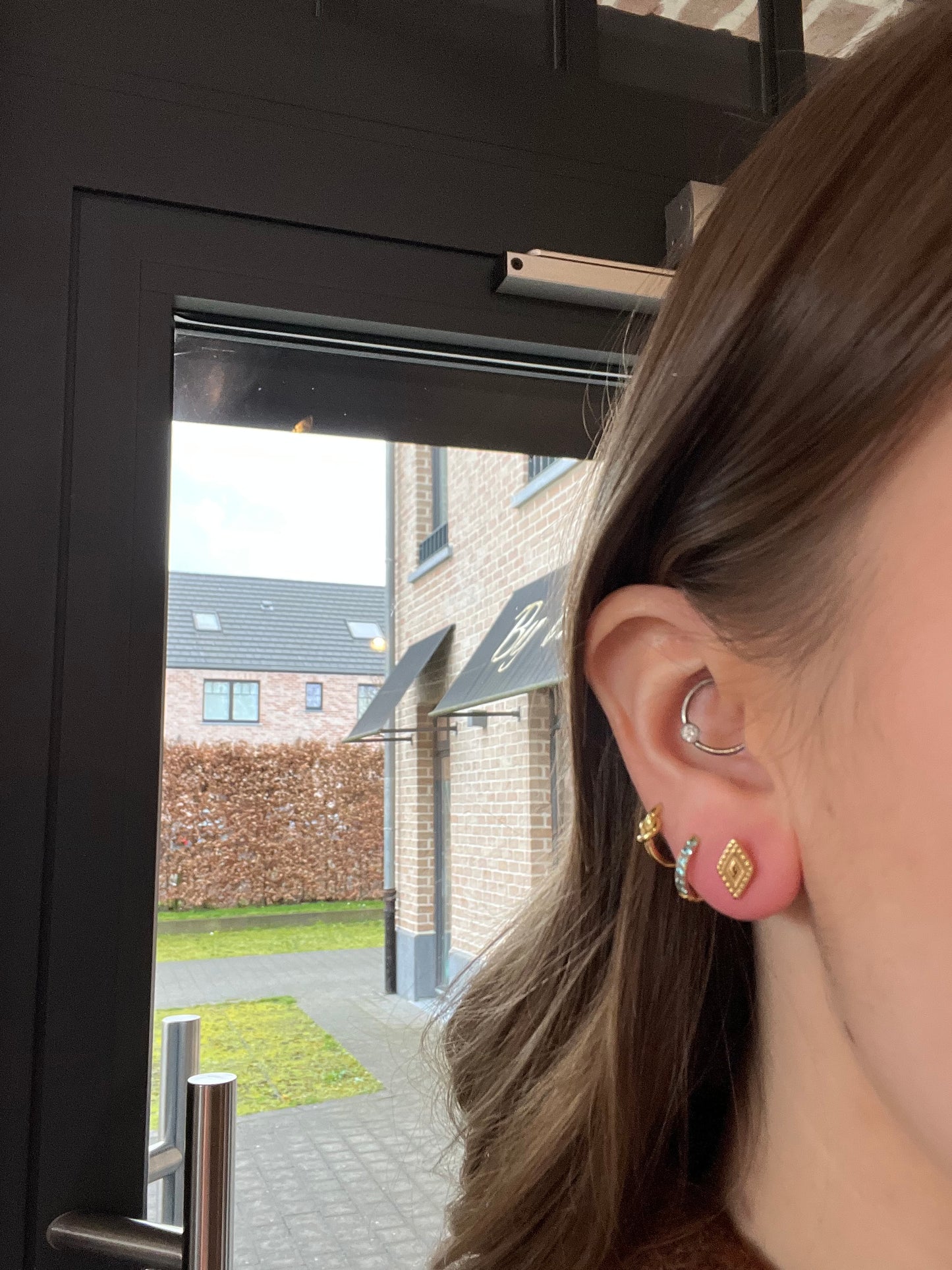 Boucle d’oreille AMANDINE dorée - losange