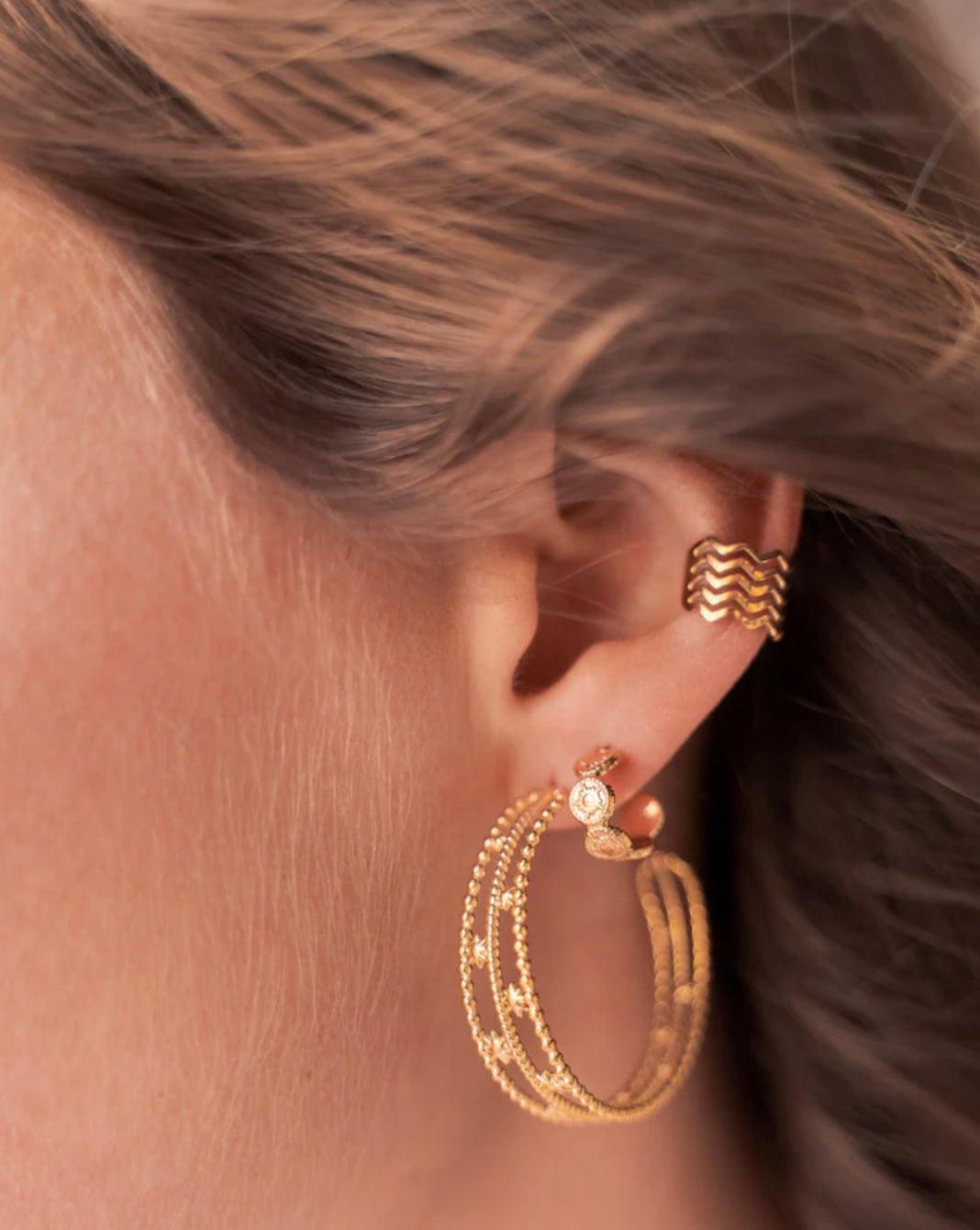 Ear cuff HELENA doré - zigzag