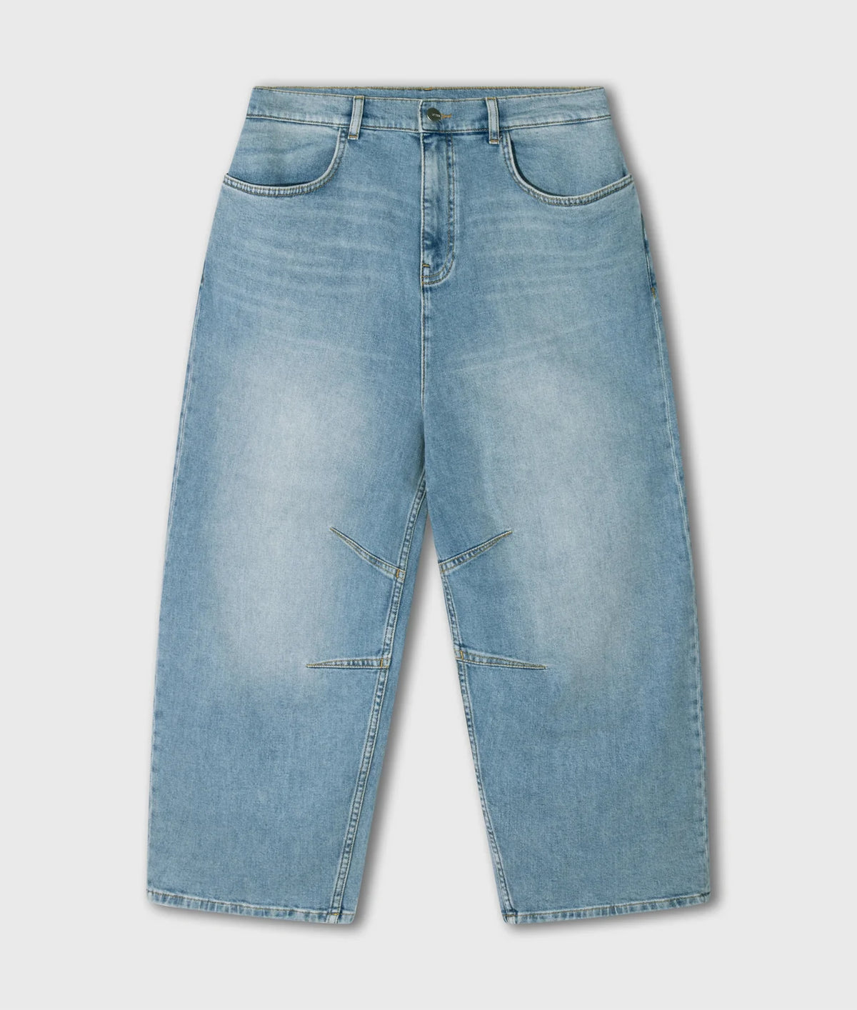 Wide tapered denim pants
