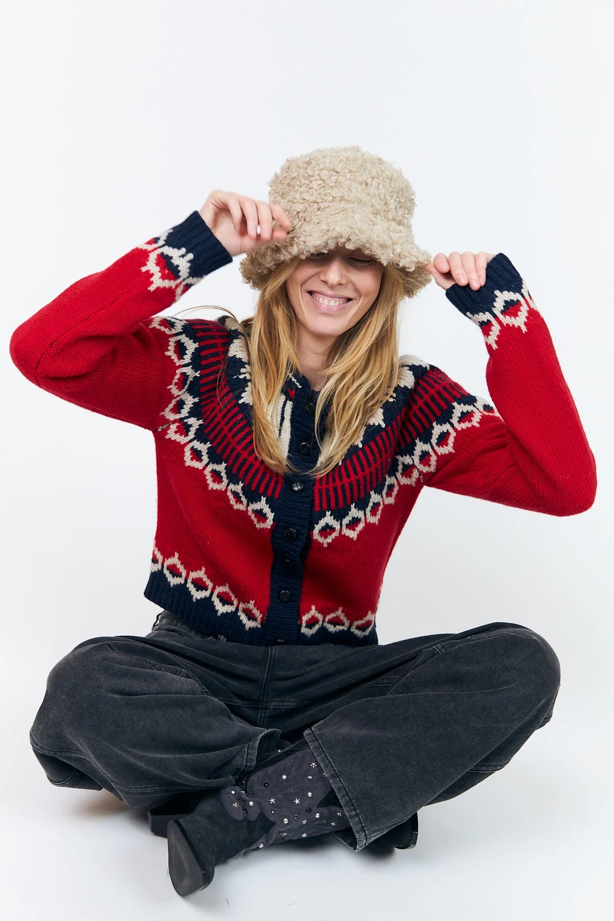 Cardigan CLARE rouge