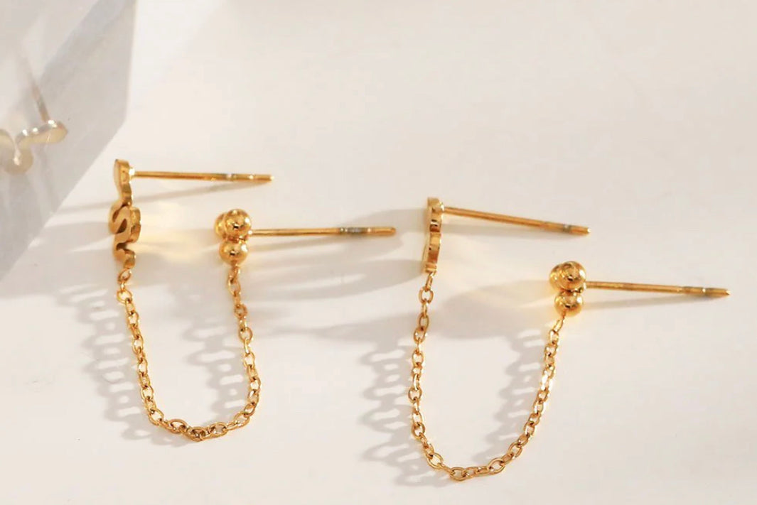 Boucle 2 trous EMMA serpent doré