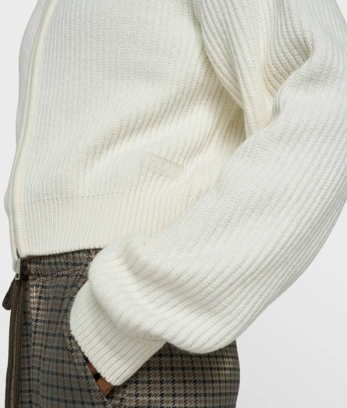 Rib knit zip cardigan