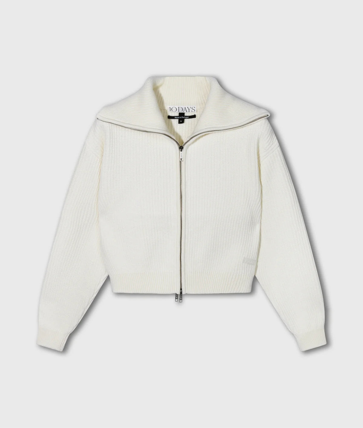 Rib knit zip cardigan