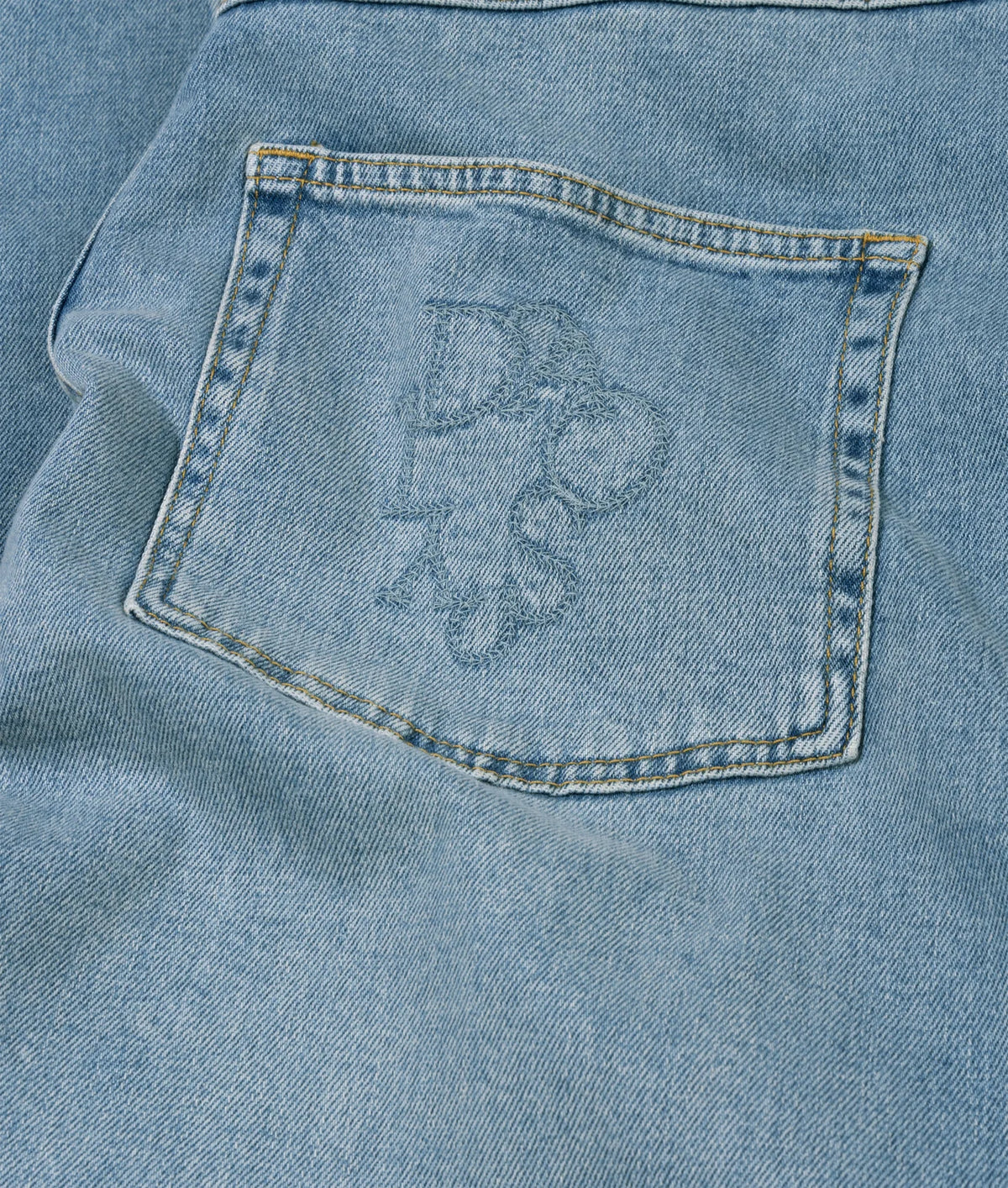 Wide tapered denim pants