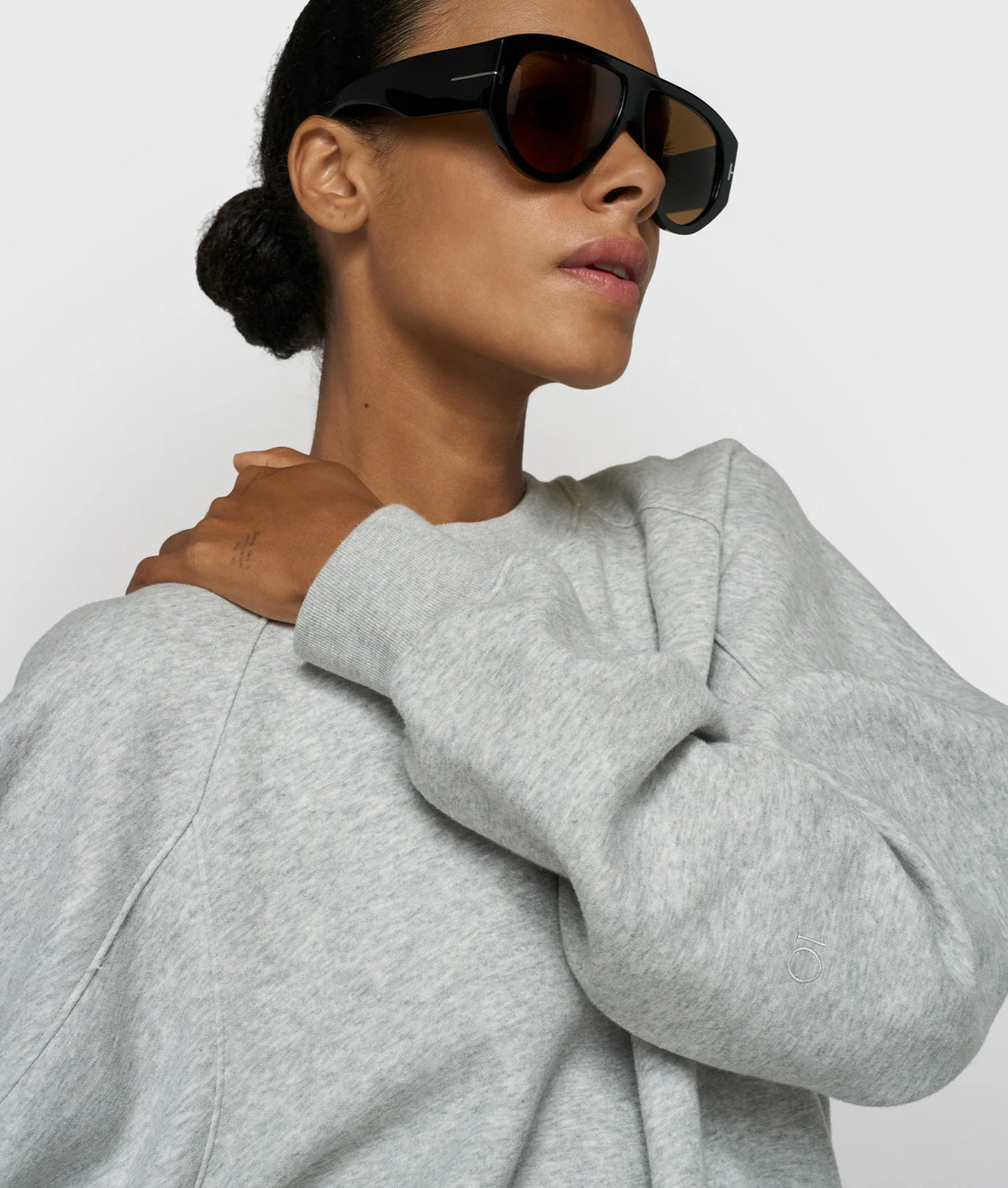 Puff sleeve sweater neoprene
