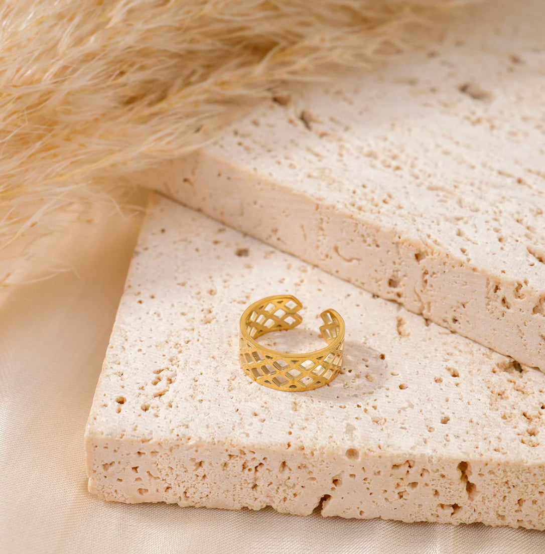 Ear cuff NOUR doré - grillage