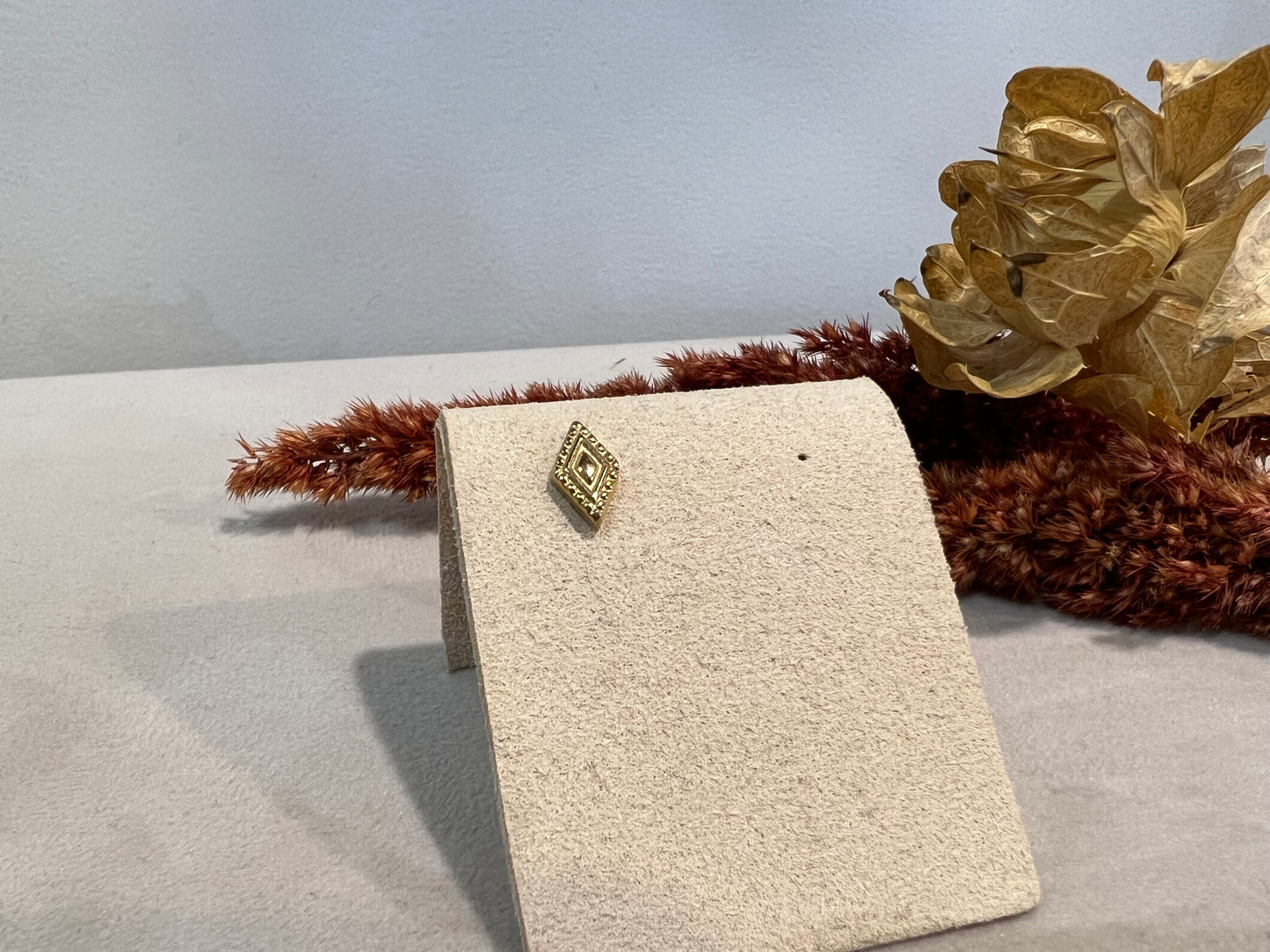 Boucle d’oreille AMANDINE dorée - losange