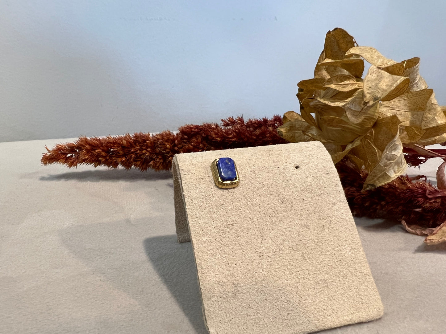 Boucle d’oreille CASSIS - pierre rectangulaire