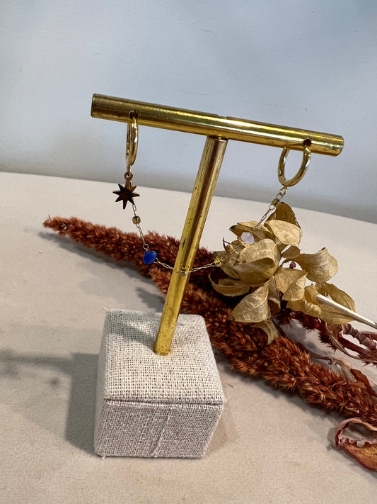 Boucle 2 trous JASMINE à pierres naturelles