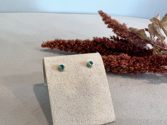 Boucle d’oreille JULIA dorée - strass