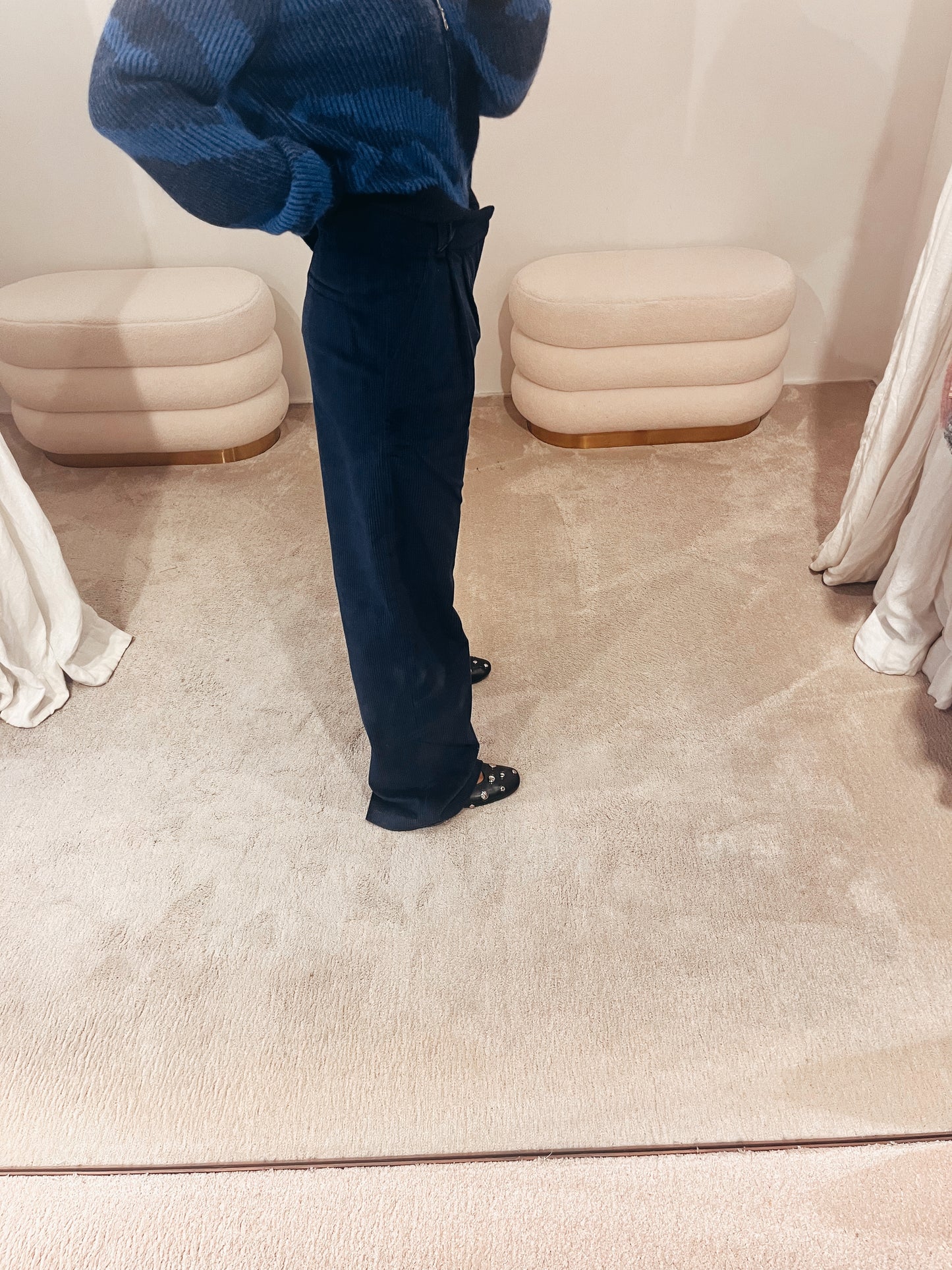 Pantalon MILA en velours navy