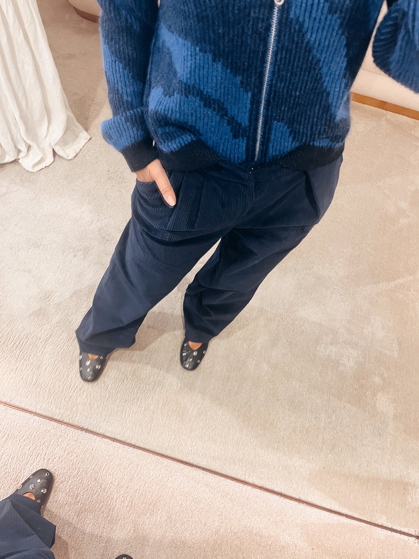 Pantalon MILA en velours navy