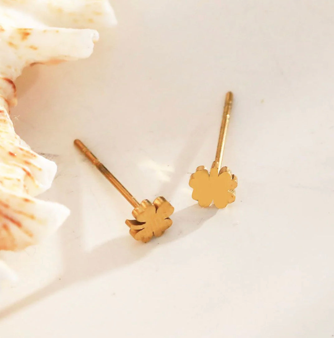 Boucle d’oreille LUCKY dorée - trèfle