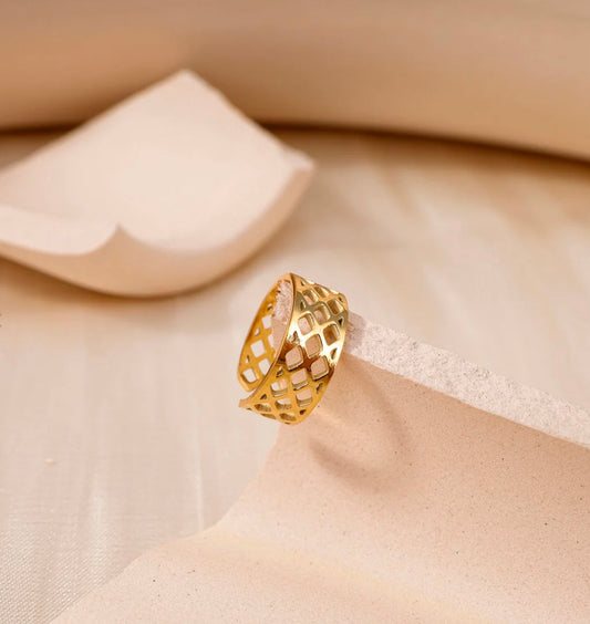 Ear cuff NOUR doré - grillage