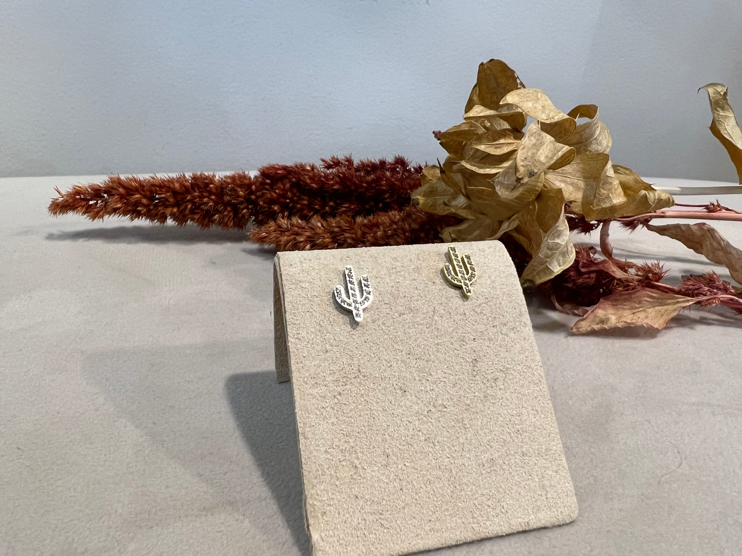 Boucle d’oreille CLÉA - cactus à strass