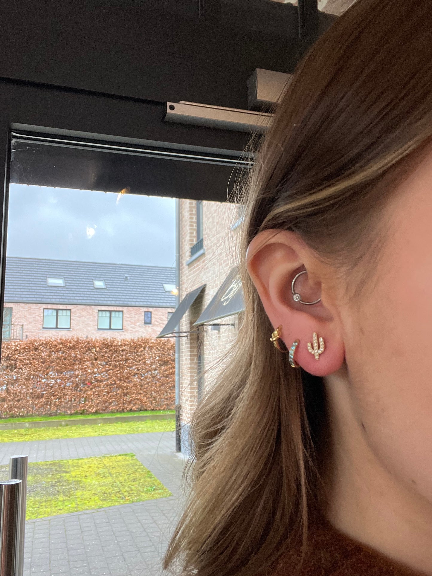 Boucle d’oreille CLÉA - cactus à strass