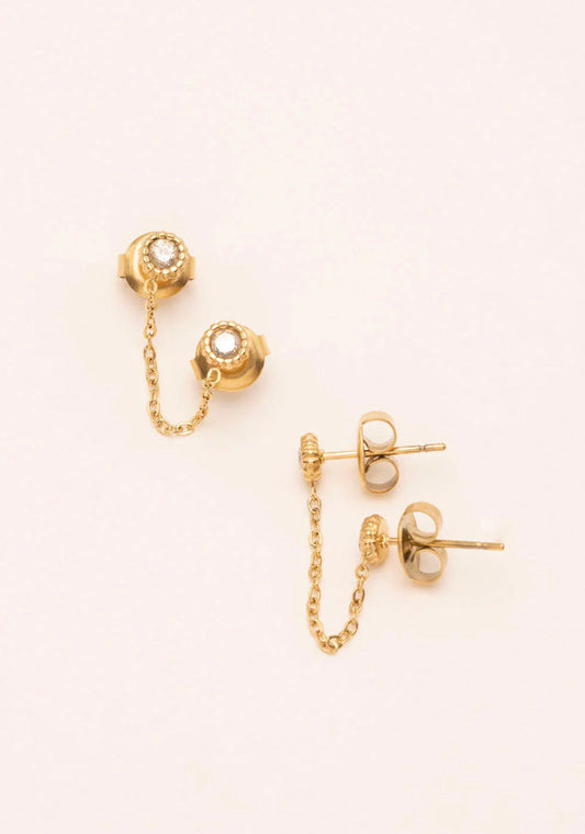 Boucle 2 trous ALICE à strass