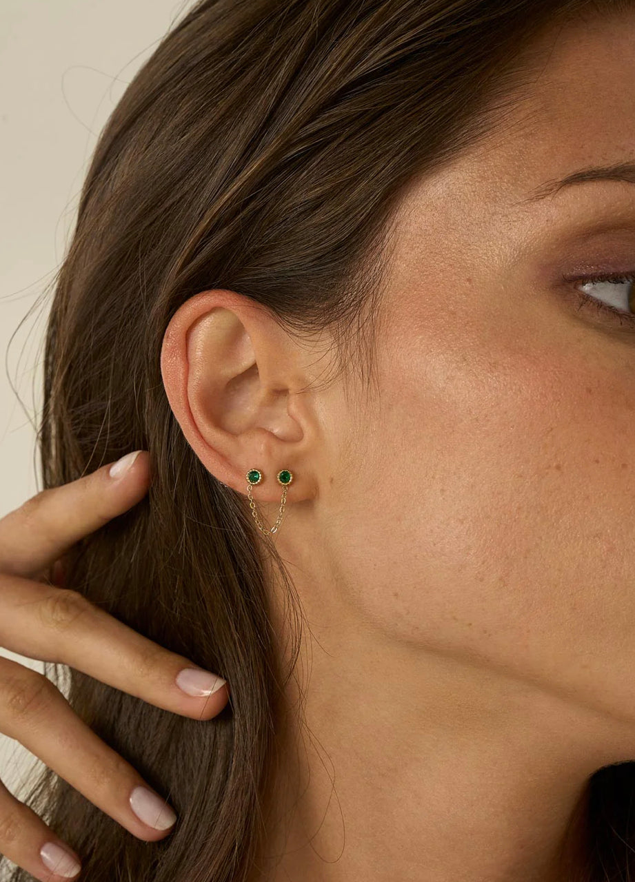 Boucle 2 trous ALICE à strass