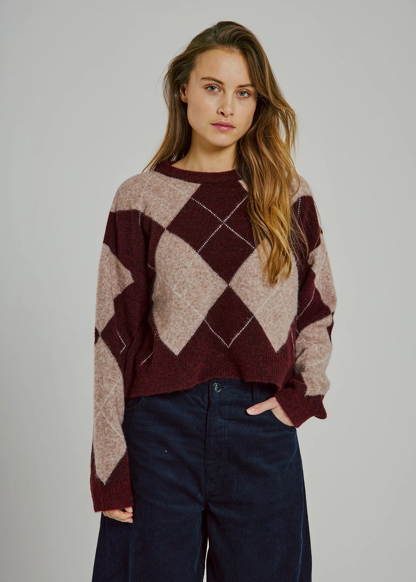 Pull LOGAN marron à carreaux