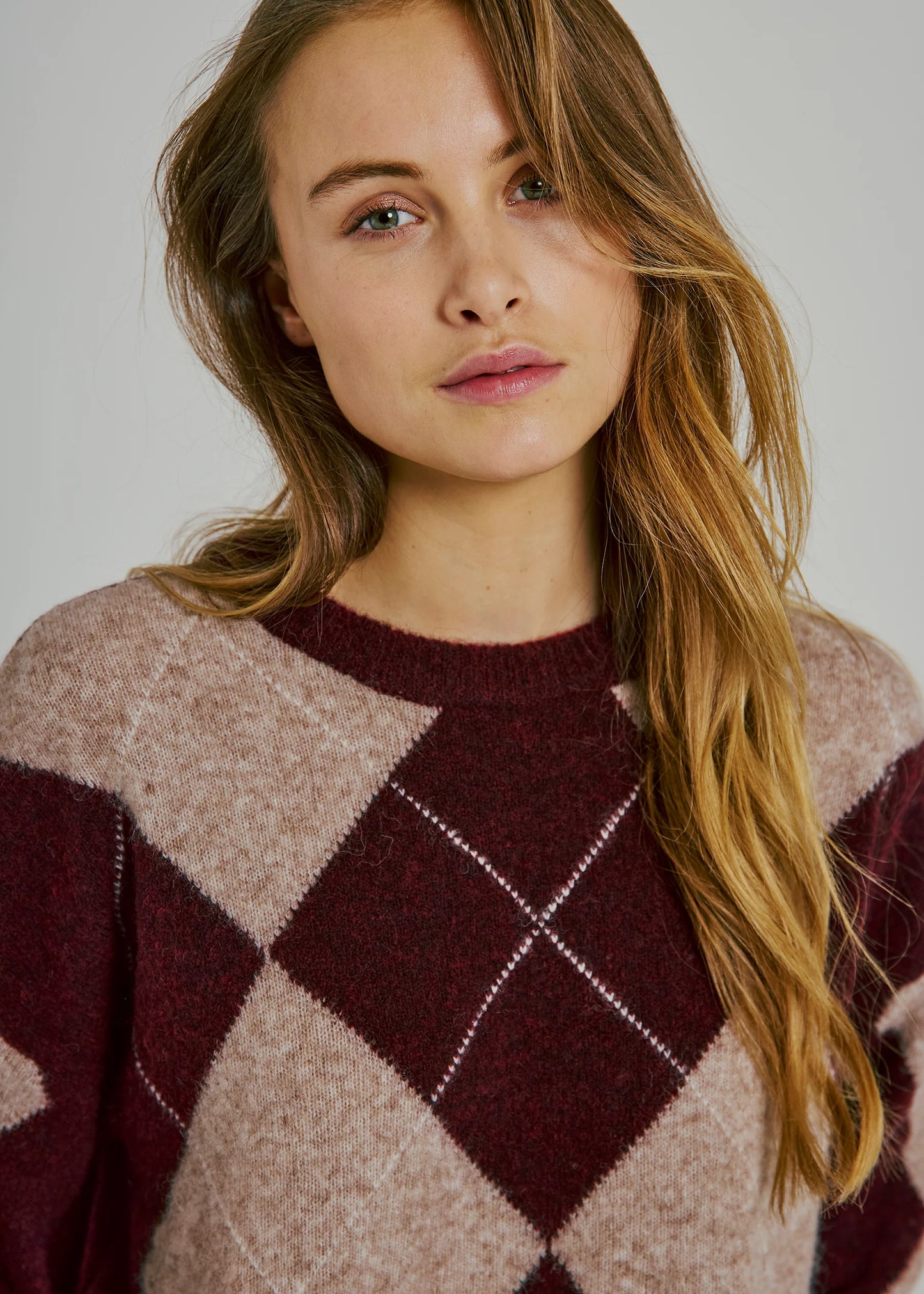 Pull LOGAN marron à carreaux