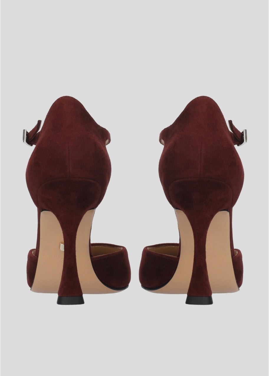 Escarpins ELANE en daim Burgundi