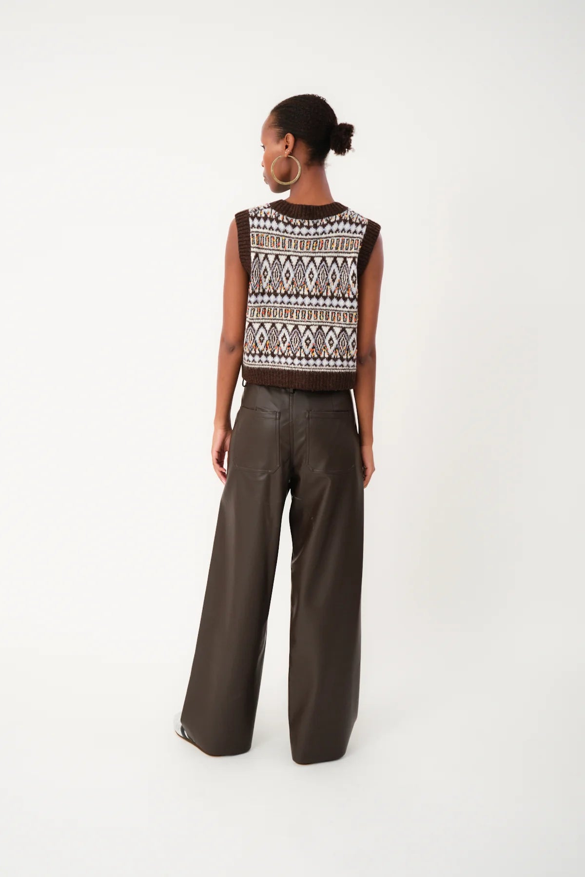 Pantalon RINGO en cuir marron