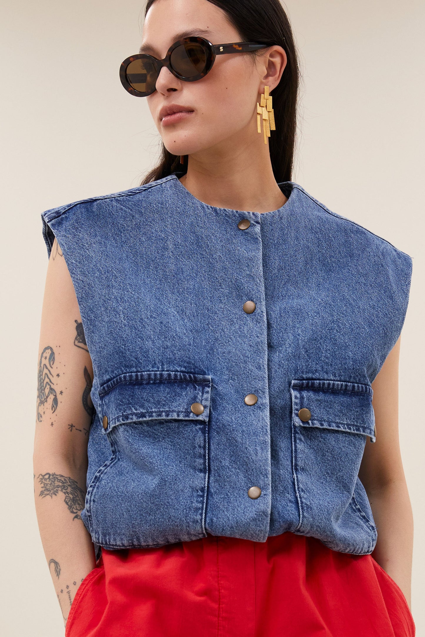 Veste ss manches MAGGIE denim