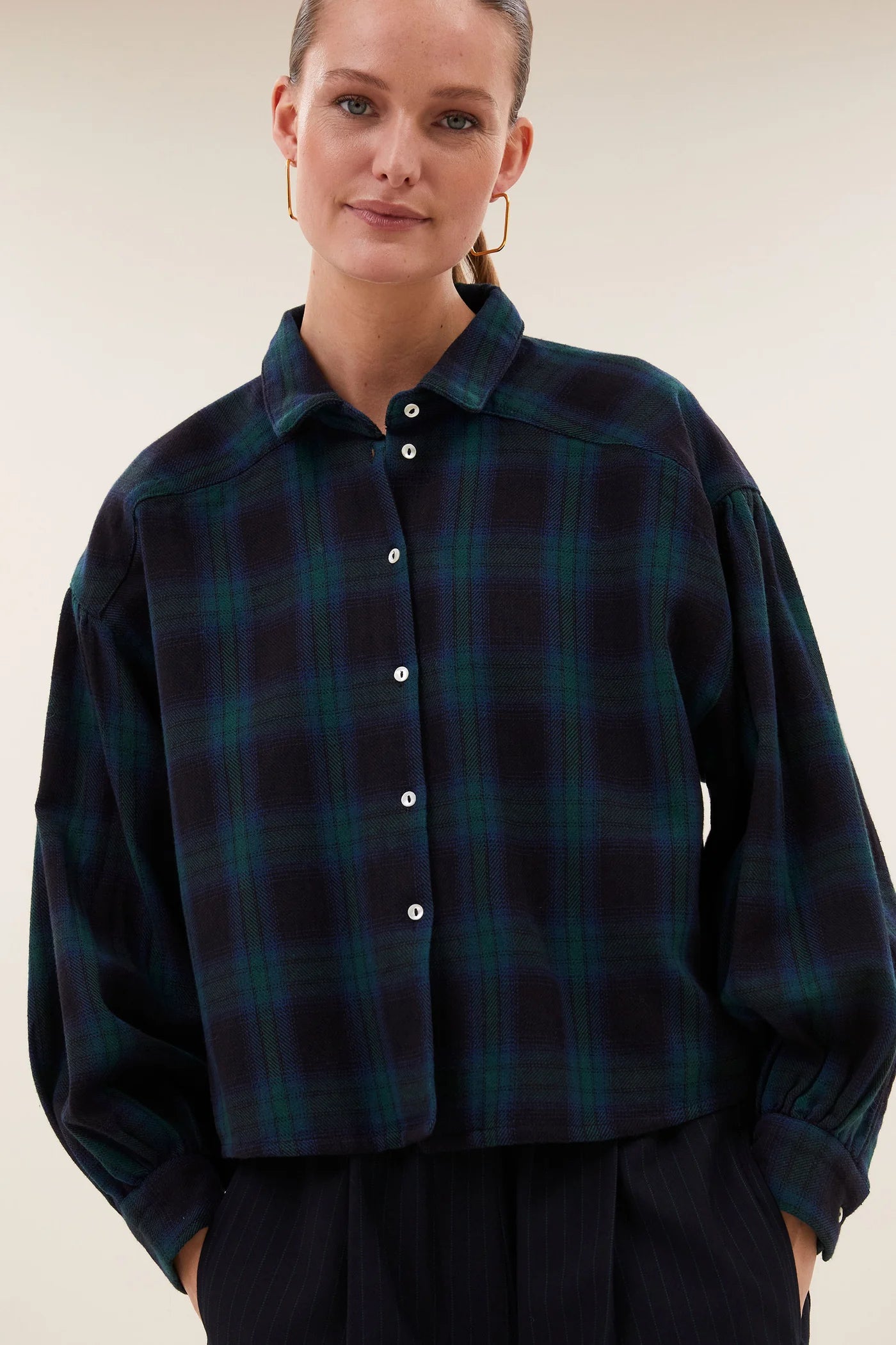 Blouse SARAH short Green Check