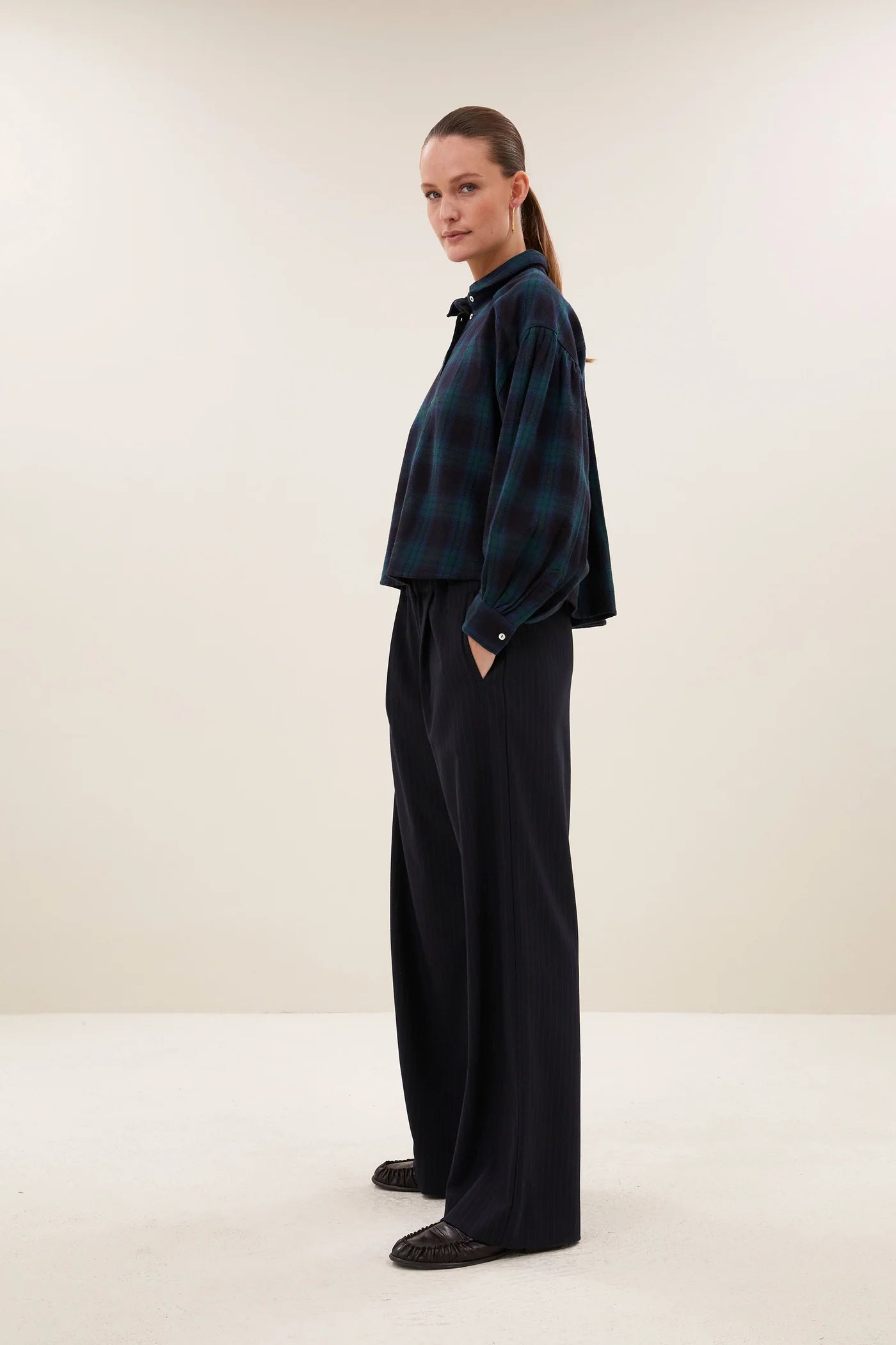Blouse SARAH short Green Check