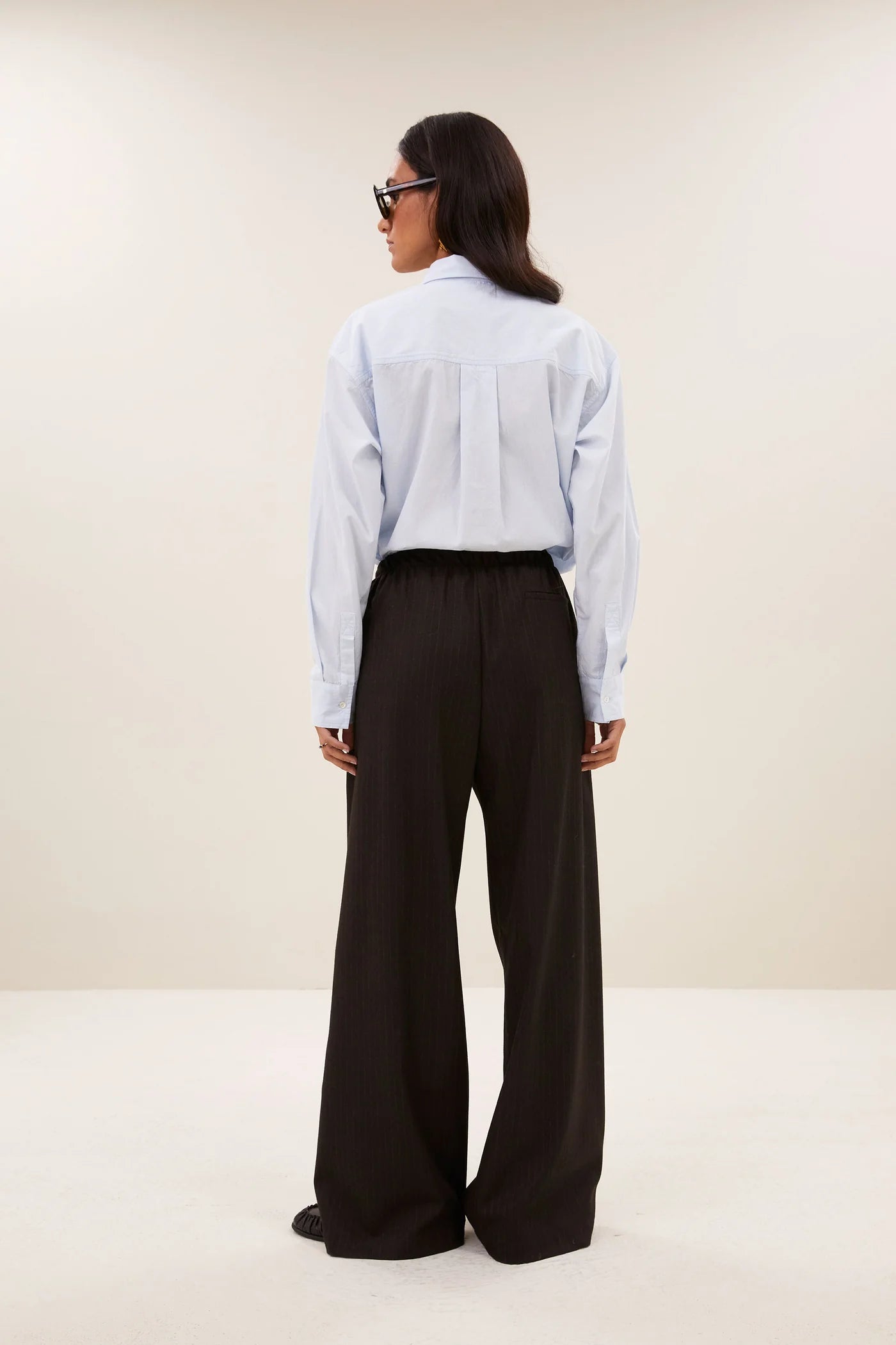 Pantalon PELLE Brown pinstripe