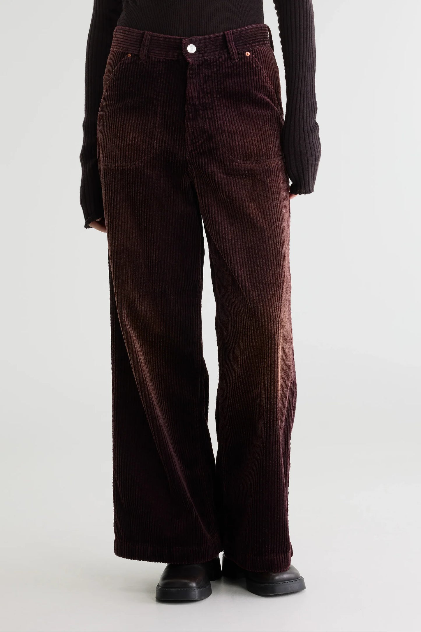 Jeans PETULA velours bordeaux