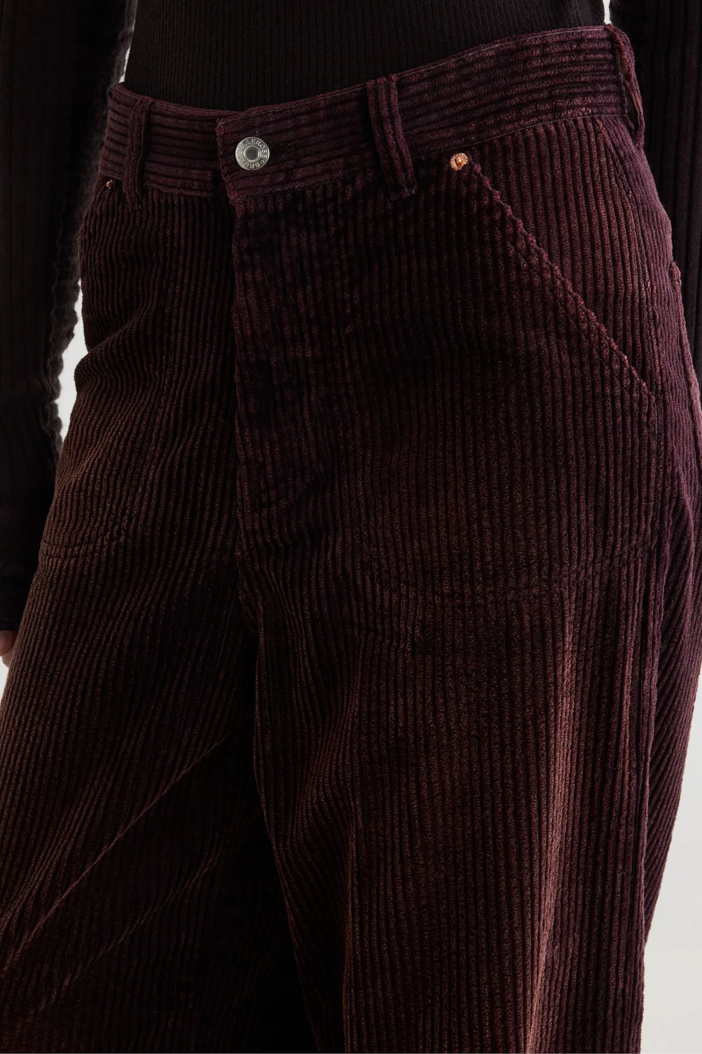 Jeans PETULA velours bordeaux