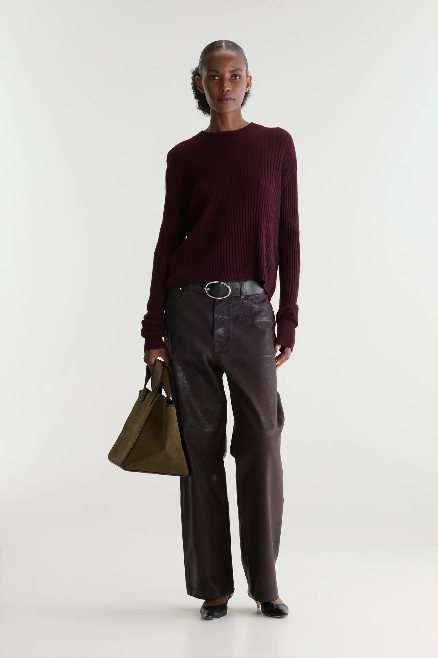 Pull fin ARYRIB bordeaux