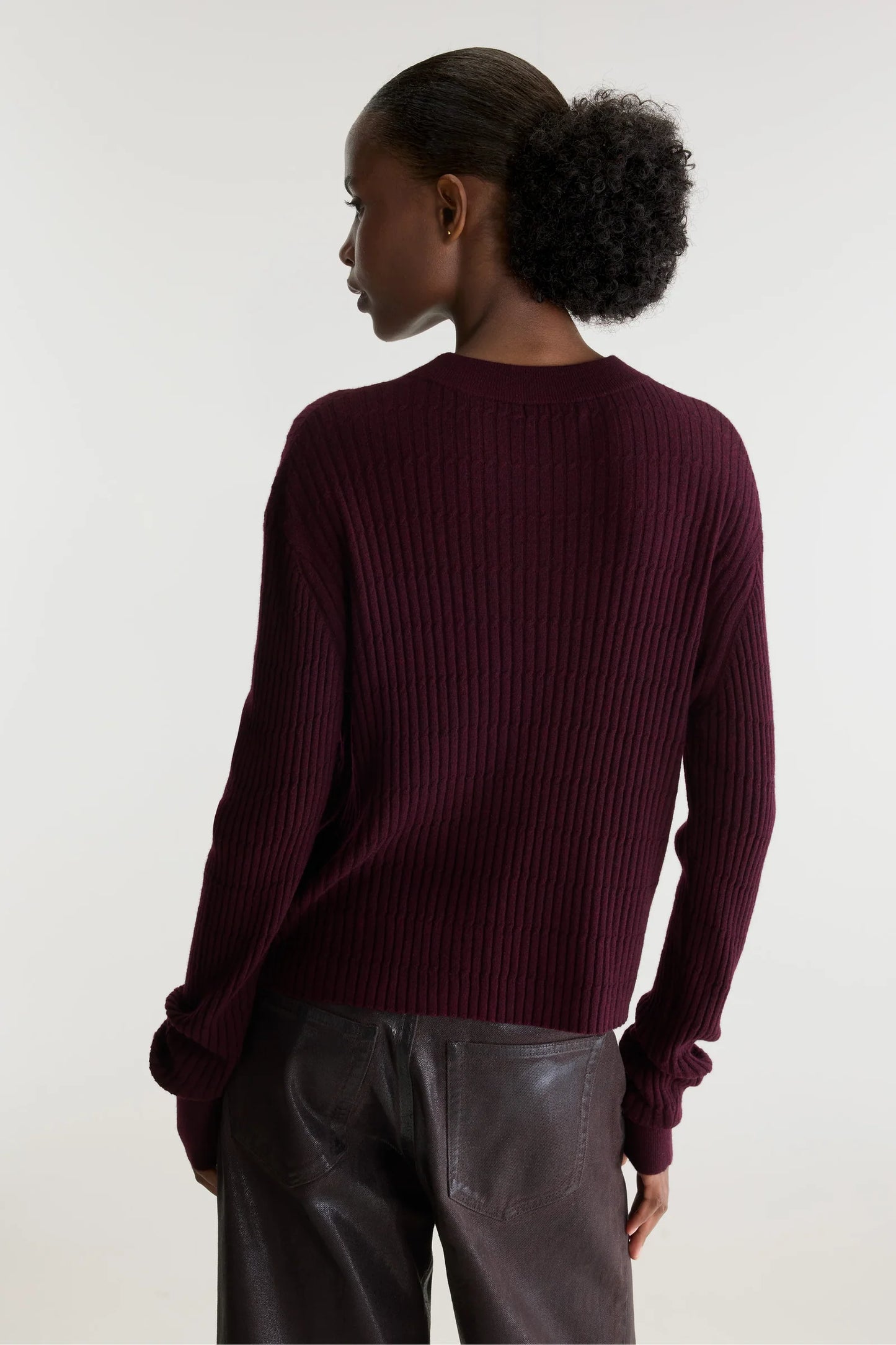 Pull fin ARYRIB bordeaux