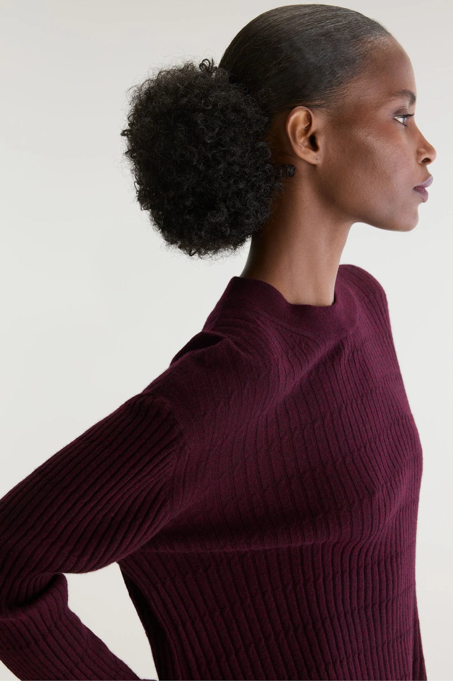 Pull fin ARYRIB bordeaux