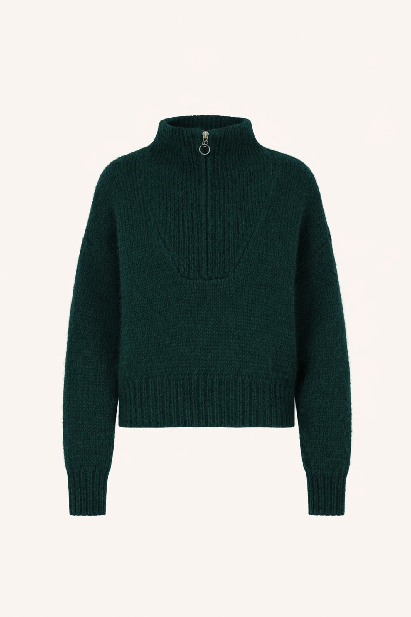 Pull BOXY vert - col montant