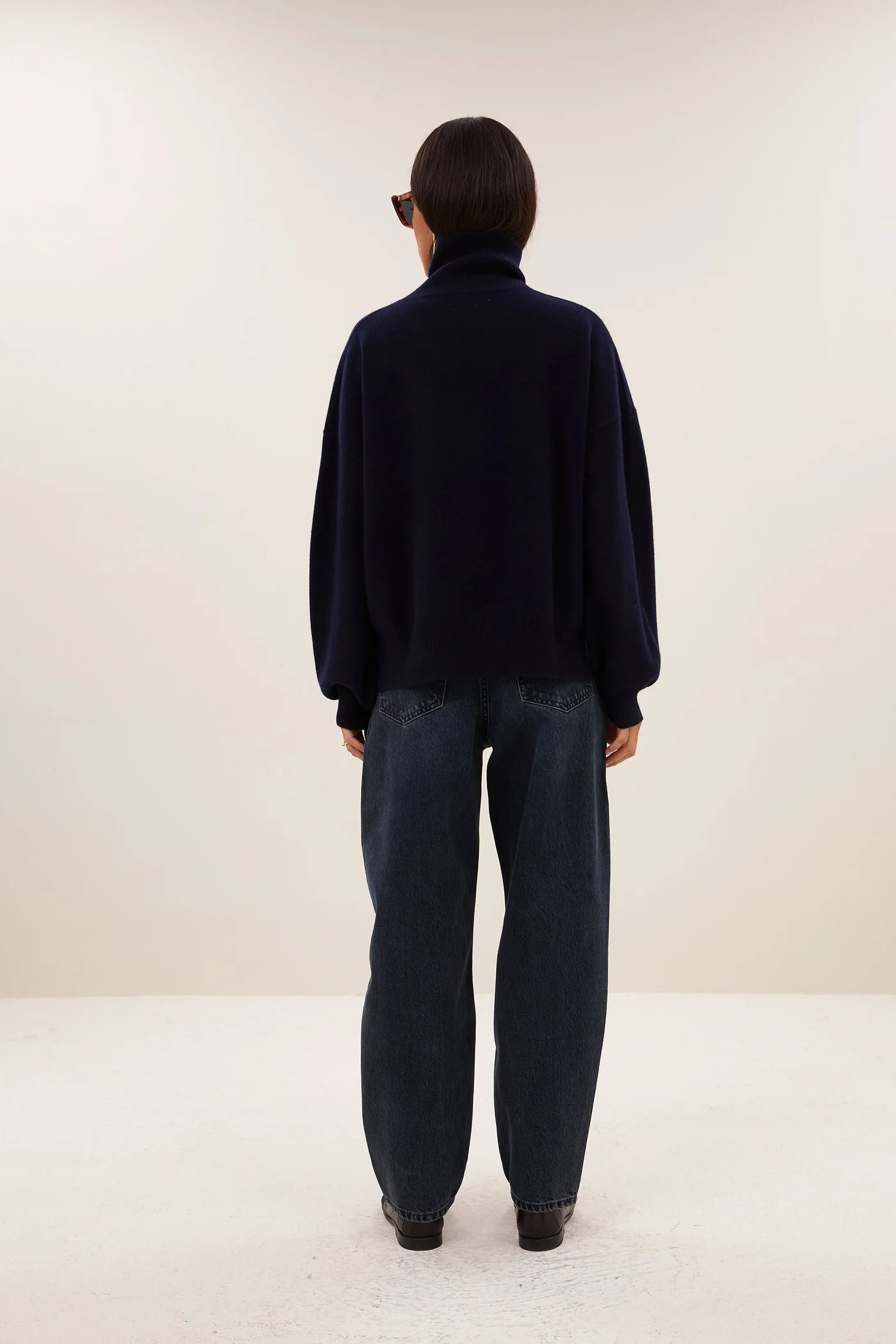 Pull col roulé SAMMIE bleu marine