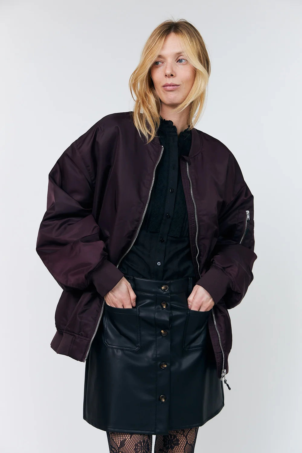 Veste bomber LILA bordeaux